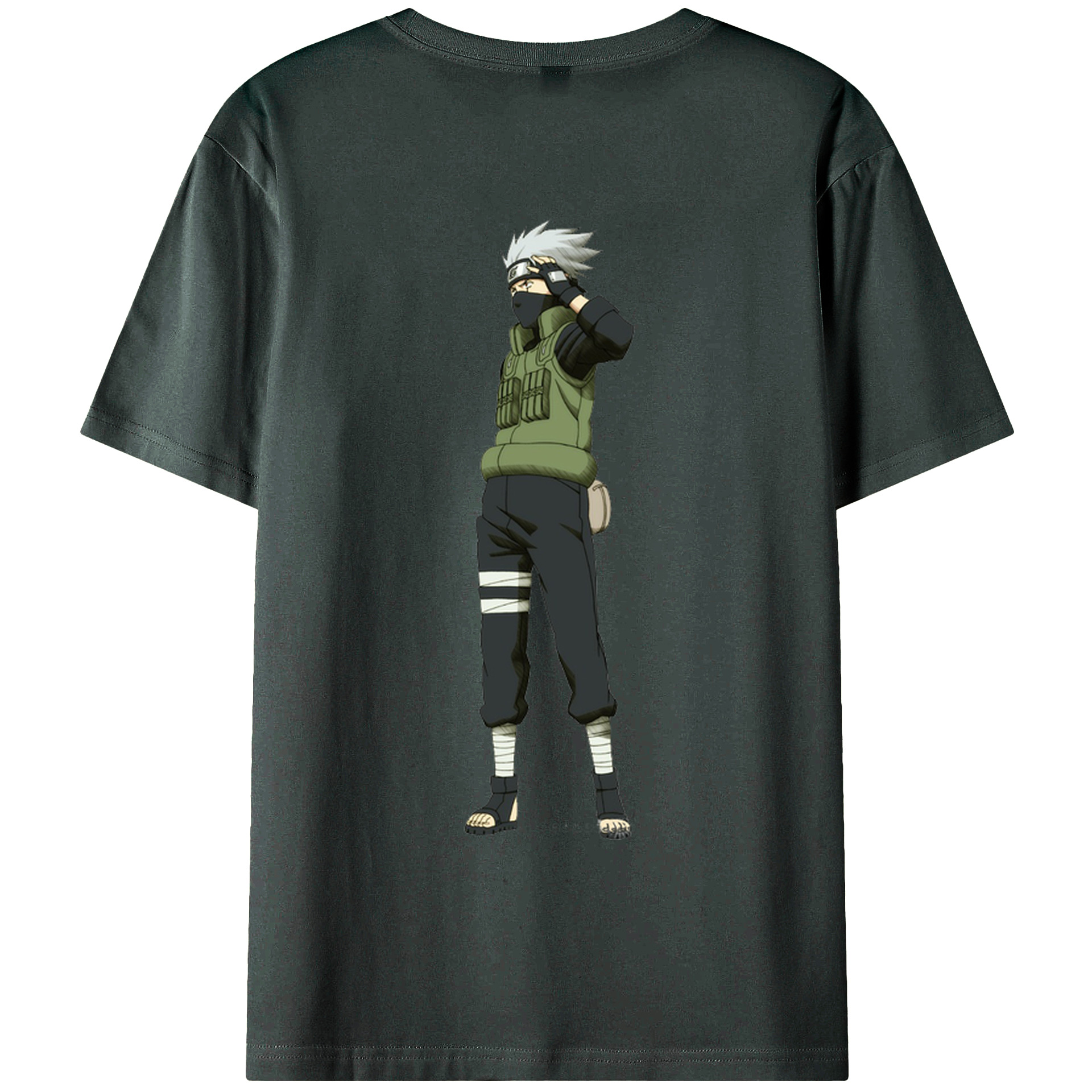 （画像用） NARUTO -ナルト- はたけ カカシ Hatake Kakashi 綿100％ メンズ半袖Tシャツ（バックプリント） 通気性